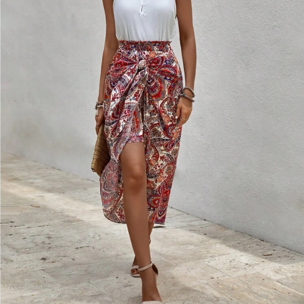 Paisley Print Skirt